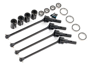 Driveshafts, steel constant-velocity (assembled), front or rear (4) (for use with #8995 WideMaxxÆ suspension kit) (requires #8654 series 17mm splined wheel hubs and #7758 series 17mm nuts for a complete set) Driveshafts, steel constant-velocity (assembled), front or rear (4) (for use with #8995 WideMaxxÆ suspension kit) (requires #8654 series 17mm splined wheel hubs and #7758 series 17mm nuts for a complete set)