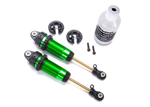 Shocks, GTR xx-long green-anodized, PTFE-coated bodies with TiN shafts (fully assembled, without springs) (2) Shocks, GTR xx-long green-anodized, PTFE-coated bodies with TiN shafts (fully assembled, without springs) (2)