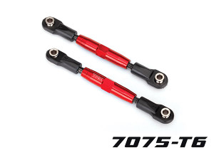 Camber links, front (TUBES red-anodized, 7075-T6 aluminum, stronger than titanium) (83mm) (2)/ rod ends (4)/ aluminum wrench (1) (#2579 3x15 BCS (4) required for installation) Camber links, front (TUBES red-anodized, 7075-T6 aluminum, stronger than titanium) (83mm) (2)/ rod ends (4)/ aluminum wrench (1) (#2579 3x15 BCS (4) required for installation)
