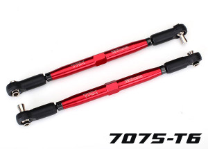 Toe links, X-MaxxÆ (TUBES red-anodized, 7075-T6 aluminum, stronger than titanium) (157mm) (2)/ rod ends, assembled with steel hollow balls (4)/ aluminum wrench, 10mm (1) Toe links, X-MaxxÆ (TUBES red-anodized, 7075-T6 aluminum, stronger than titanium) (157mm) (2)/ rod ends, assembled with steel hollow balls (4)/ aluminum wrench, 10mm (1)