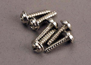 Screws, 3x12mm washerhead self-tapping (6)