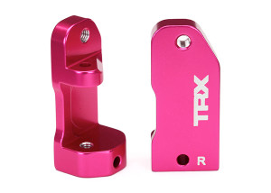 Caster blocks, 30-degree, pink-anodized 6061-T6 aluminum (left & right)/ suspension screw pin (2)