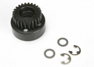 Clutch bell, (24 tooth) / 5x8x0.5mm fiber washer (2)/ 5mm E-clip (requires #4611-ball bearings, 5x11x4mm (2))