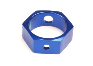Brake adapter, hex aluminum (blue) (use with HD shafts)