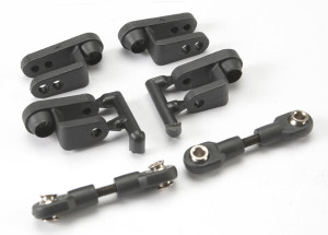 Servo horns, steering, long (2), short (2)/ linkage, steering (3x20mm turnbuckle) (2)/ rod ends (short) (4)/ hollow balls (4) Servo horns, steering, long (2), short (2)/ linkage, steering (3x20mm turnbuckle) (2)/ rod ends (short) (4)/ hollow balls (4)