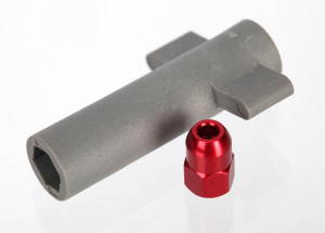 Antenna crimp nut, aluminum (red-anodized)/ antenna nut tool