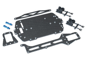 Carbon fiber conversion kit (includes chassis, upper chassis, battery hold down, adhesive foam tape, hardware)