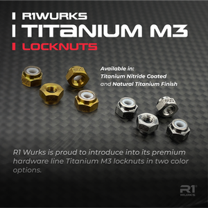 R1WURKS Titanium M3 Locknuts TITANIUM NITRIDE COATED R1WURKS Titanium M3 Locknuts TITANIUM NITRIDE COATED