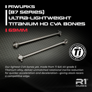 R1WURKS (B7 Series) Ultra-lightweight Titanium HD CVA Bones, 69mm