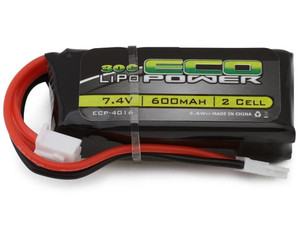 EcoPower 2S 30C LiPo Battery w/Molex Connector (7.4V/600mAh) (Fits: Furitek™ FX118/CR-18P) EcoPower 2S 30C LiPo Battery w/Molex Connector (7.4V/600mAh) (Fits: Furitek™ FX118/CR-18P)