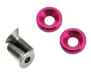 175RC 3x8mm Titanium Flat Head Motor Screws w/Aluminum Washers (Pink) (2) 175RC 3x8mm Titanium Flat Head Motor Screws w/Aluminum Washers (Pink) (2)