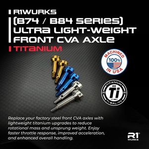 R1WURKS (B74 / B84 Series) Ultra Lightweight Front CVA Axle, Titanium R1WURKS (B74 / B84 Series) Ultra Lightweight Front CVA Axle, Titanium