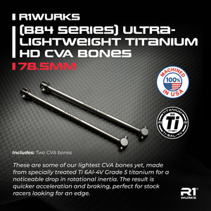R1WURKS (B84 Series) Ultra-lightweight Titanium HD CVA Bones, 78.5mm
