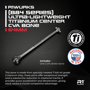 R1WURKS (B84 Series) Ultra-lightweight Titanium Center CVA Bone, 64mm