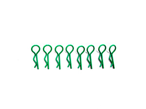 Assault RC Light Weight Bent Body Clips (Bright Green) (8pk)