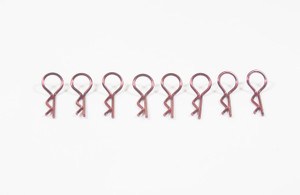 Assault RC Light Weight Bent Body Clips (Red) (8pk)