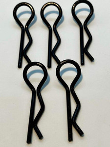 Assault RC Heavy Duty Large Bent Body Clips (Metallic Black) (5pk)