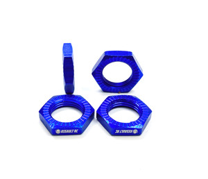 Assault RC Deee's Nuts Double Serrated 17mm Wheel Nut Set (Blue) (4)
