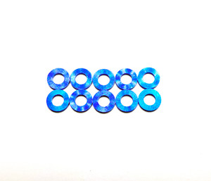Assault RC Revolver M3x1mm Ball Stud Washer Set (Blue) (10)