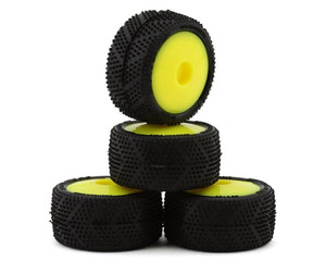 UpGrade RC Micro Spiker Pre-Mounted Carpet Tires for Losi® Micro-T (Yellow) (4)