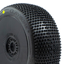 ProCircuit Claymore V2 Buggy Tires (C3) Medium - Pre-Mounted (Black) (2) (w/Yellow & White Wheel Dots)