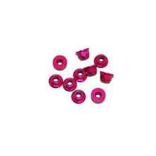 Ultimate Racing 3mm Aluminum Nylock Nut With Flange (Pink) (10pcs) (UR1503-PK)