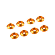 Ultimate Racing 3mm Aluminum Cap Head Cone Washer (8) (Gold)