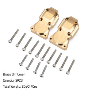 INJORA 2pcs 10g/pcs Heavy Front Rear Brass Diff Covers for Axial SCX24 AX24
