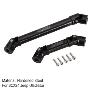 INJORA Steel Front Rear Center Drive Shafts for Axial SCX24 Gladiator Power Wagon (Black)