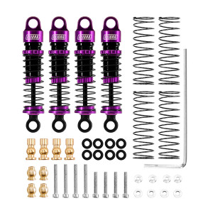 INJORA 40mm Big Bore Oil Shock Absorber for 1/24 SCX24 FCX24M (Purple with Nylon bottom ends)
