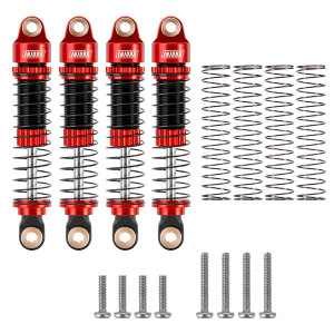 INJORA 53mm Aluminum Threaded Oil Shocks for 1/18 TRX4M (Red)