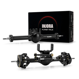 INJORA +7mm Planet Axles with Double Joint Shafts for 1/18 TRX4M (Black)