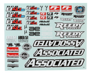 Team Associated RC8B4.1/RC8B4.1e Decal Sheet Team Associated RC8B4.1/RC8B4.1e Decal Sheet
