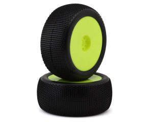 TZO Tires 202 1/8 Truggy Pre-Glued Tire Set (Yellow) (2) (Super Soft)