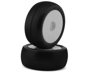 TZO Tires 202 1/8 Truggy Pre-Glued Tire Set (White) (2) (Ultra Clay)