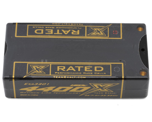 Team Exalt "X-Rated" Shorty 2S 150C Lipo Battery (7.4V/4400mAh) w/5mm Connectors