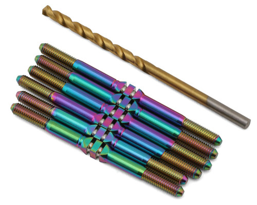 J&T Bearing Co. XRAY XB2 '23 Titanium "Milled'' XD Turnbuckles (Oil Slick)