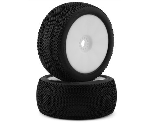 Pro-Motion Phantom Pre-Mounted 1/8 Buggy Tires (White) (2) (Super Soft - Long Wear)