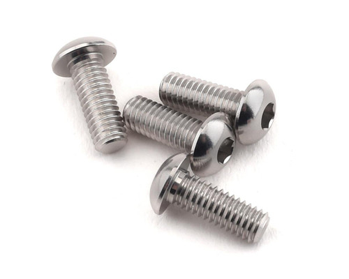 Yokomo 3x8mm Aluminum BD9 Button Head Hex Screw (4)