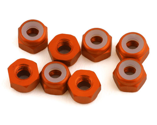1UP Racing 3mm Aluminum Locknuts (Orange) (8) 602