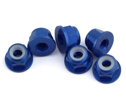 1UP Racing 3mm Aluminum Flanged Locknuts (Dark Blue) (6) 103