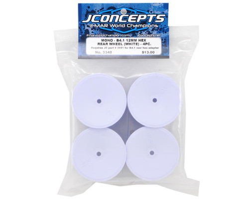 JConcepts 12mm Hex Mono 2.2 Rear Wheels (White) (4) (B7/B6/B74/RB6)