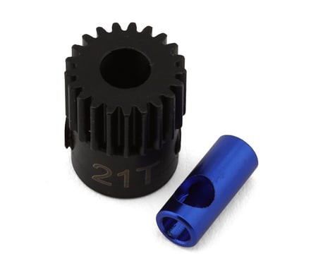 Hot Racing Steel 5mm 48P Pinion Gear (21T) w/3.17mm Sleeve Reducer