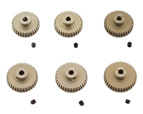 Yeah Racing Hard Coated 48P Aluminum Pinion Gear Set (33, 34, 35, 36, 37, 38T) (3.17mm Bore)