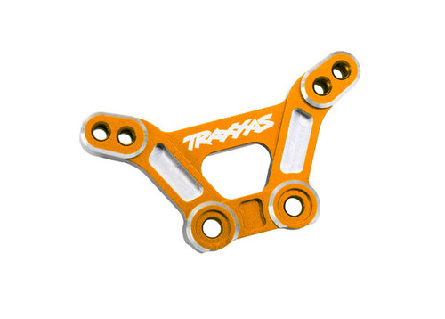 Shock tower, front, 6061-T6 aluminum (orange-anodized)/ 3x15mm BCS (with threadlock) (2)