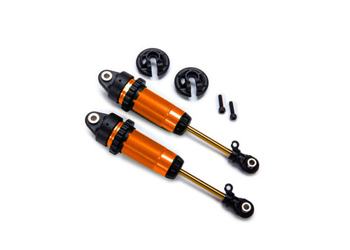 Shocks, GTR xx-long orange-anodized, PTFE-coated bodies with TiN shafts (fully assembled, without springs) (2)