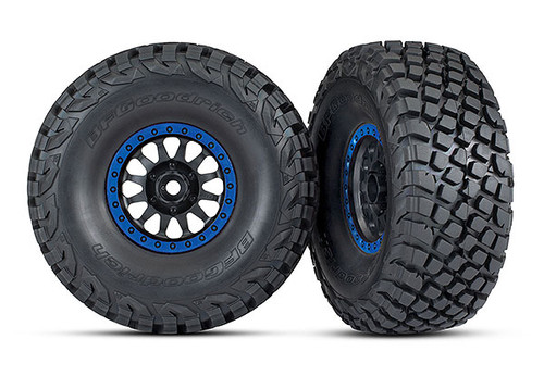 Tires & wheels, assembled, glued (Method Race WheelsÆ 101 Beadlock wheels, black with blue beadlock, BFGoodrichÆ Baja KR3 tires) (2)