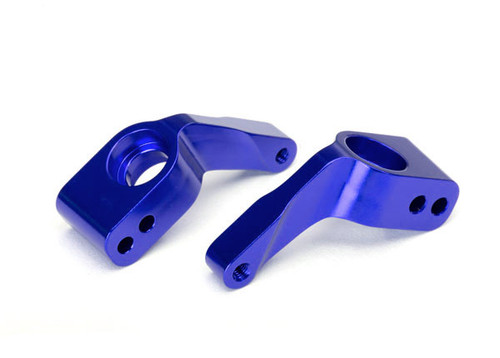 Stub axle carriers, RustlerÆ/StampedeÆ/Bandit (2), 6061-T6 aluminum (blue-anodized)/ 5x11mm ball bearings (4)