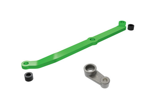 Traxxas Steering link, 6061-T6 aluminum (green-anodized)/ servo horn, metal