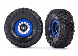 Tires & wheels, assembled (Method Race Wheels® 105 Beadlock 1.9" satin black chrome, blue beadlock style wheels, Canyon Trail 4.6x1.9" tires, foam inserts) (1 left, 1 right)
